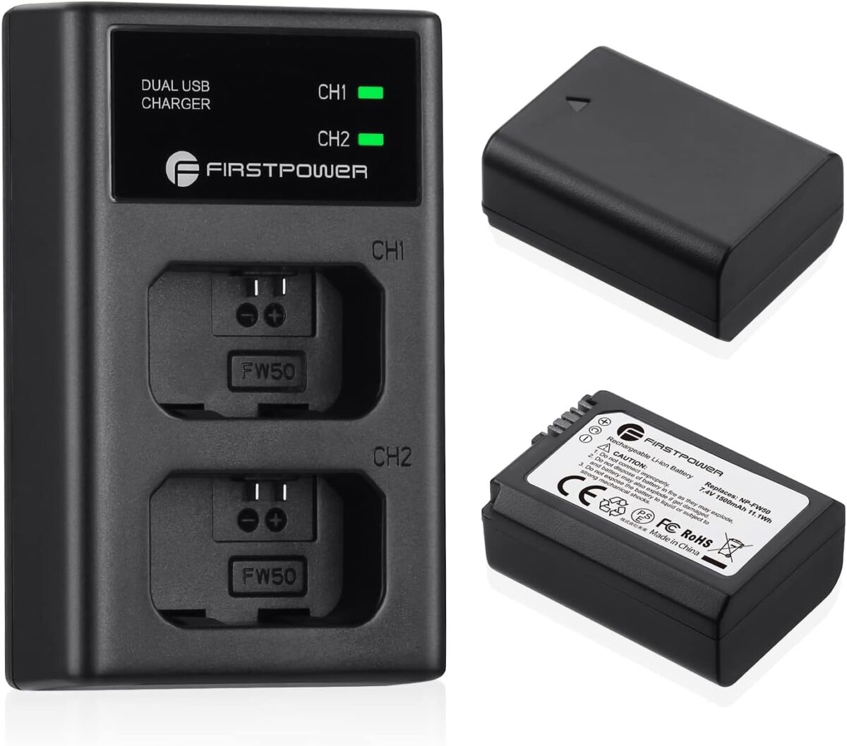 Pack 2 baterías First Power NP-FW50